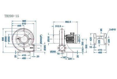 東莞全風TB200-15工業送風鼓風機 高性價比大風量解決方案